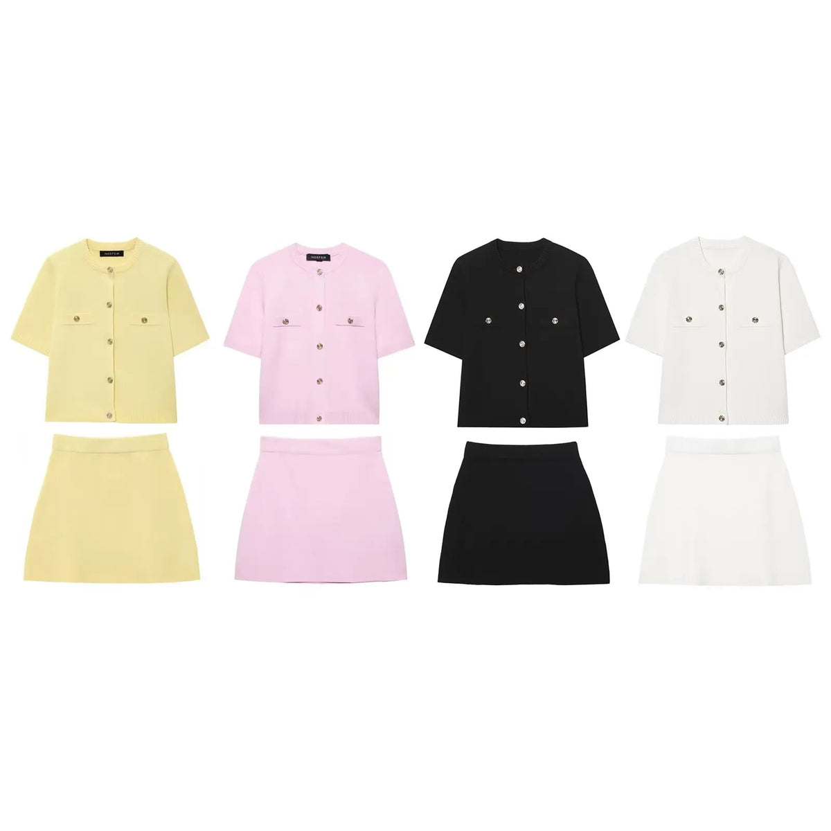 Short Sleeve Knit Top and Mini Skirt Set for Women