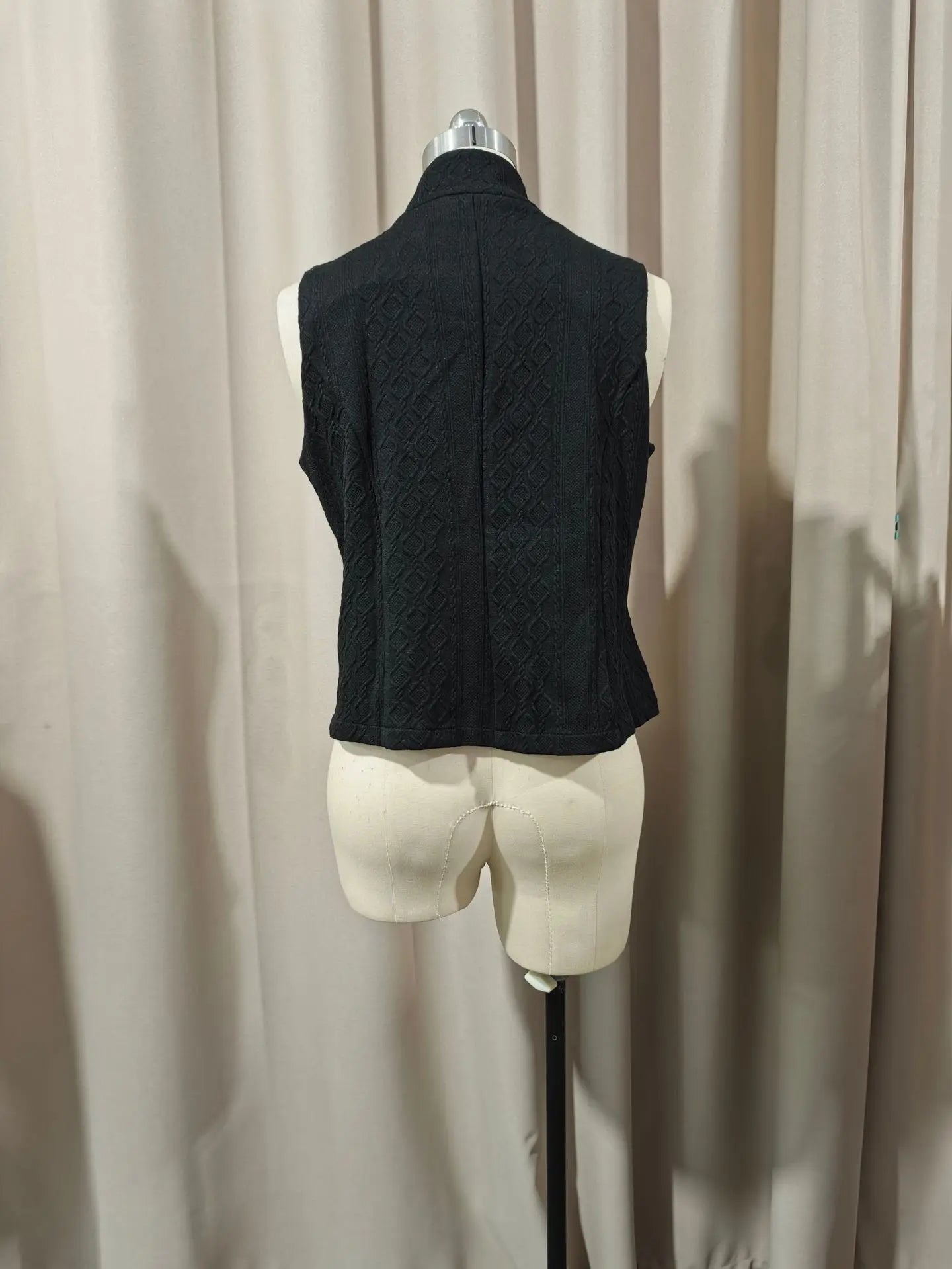 Solid Color Slim Fit Sleeveless Vest With Stand Up Collar for Women