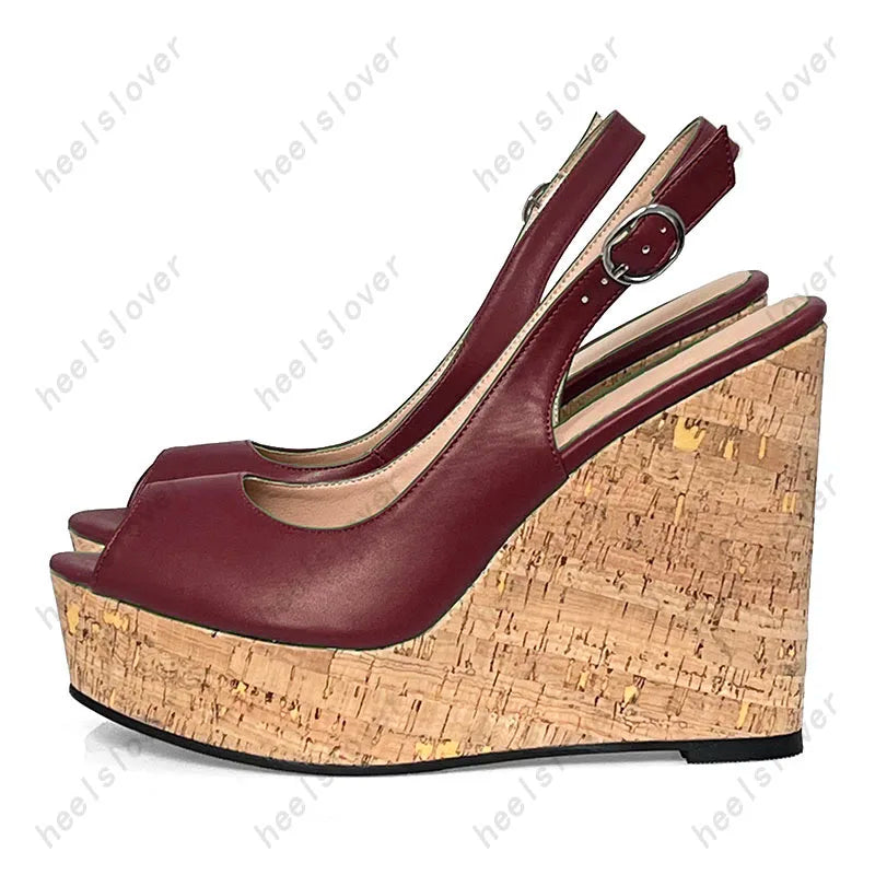 Elegant Open Toe Platform Wedge Gladiator Sandals For Women
