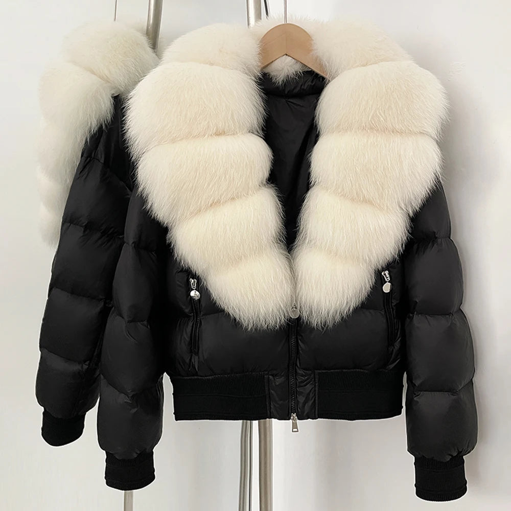 Detachable Fox Fur Collar Down Coat