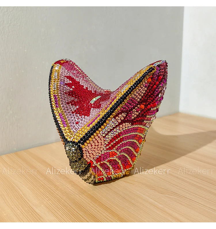 Alizekerr Butterfly Diamond Evening Bags Women 2025 Luxury Designer Gorgeous Rhinestone Clutch Purses And Handbags Wedding Party