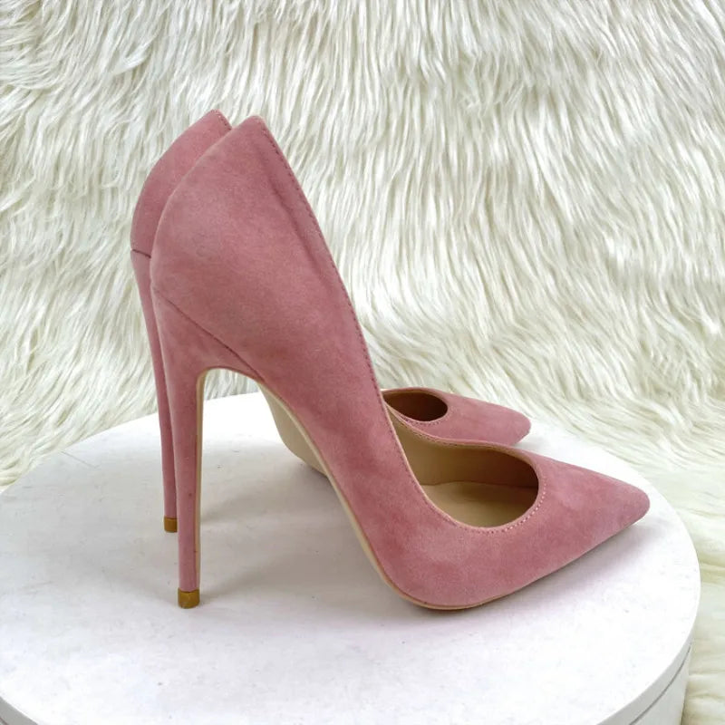Pointed Toe Suede High Heel Office Pumps for Women