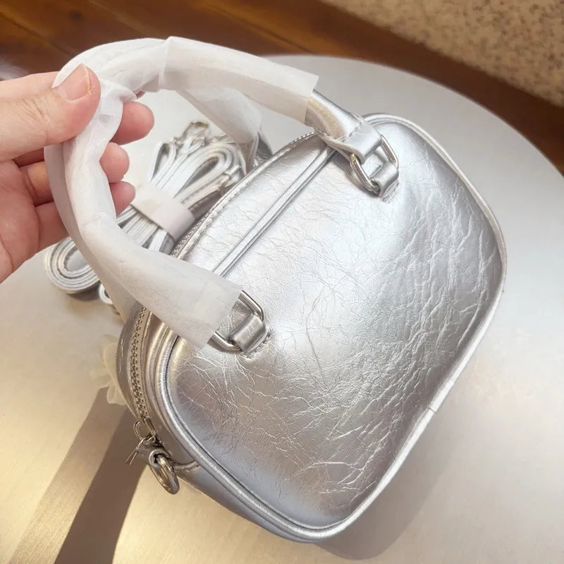 Pearl Bow Rhinestone Evening Clutch