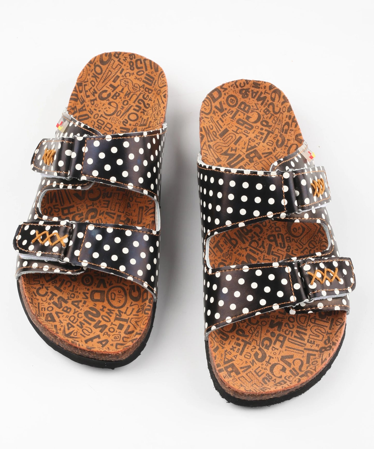 Casual Wave Point Leather Sandals