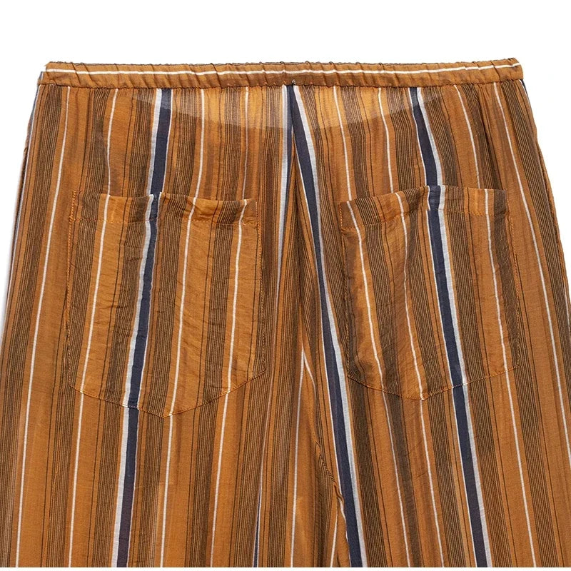 Geometric Printed Wide Leg Loose Pants Set for Women