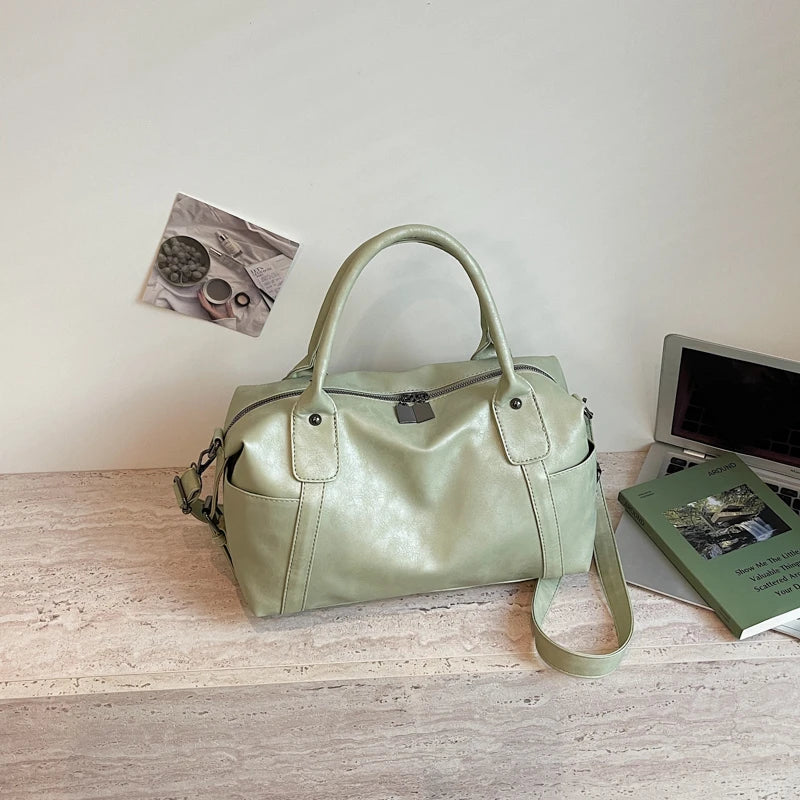 Practical Pure Color Vegan Leather Shoulder Crossbody Bags for Women