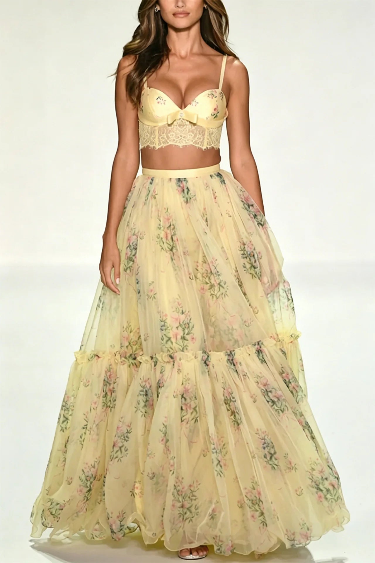 Vacation Style Lace Patchwork Two Piece Set for Women