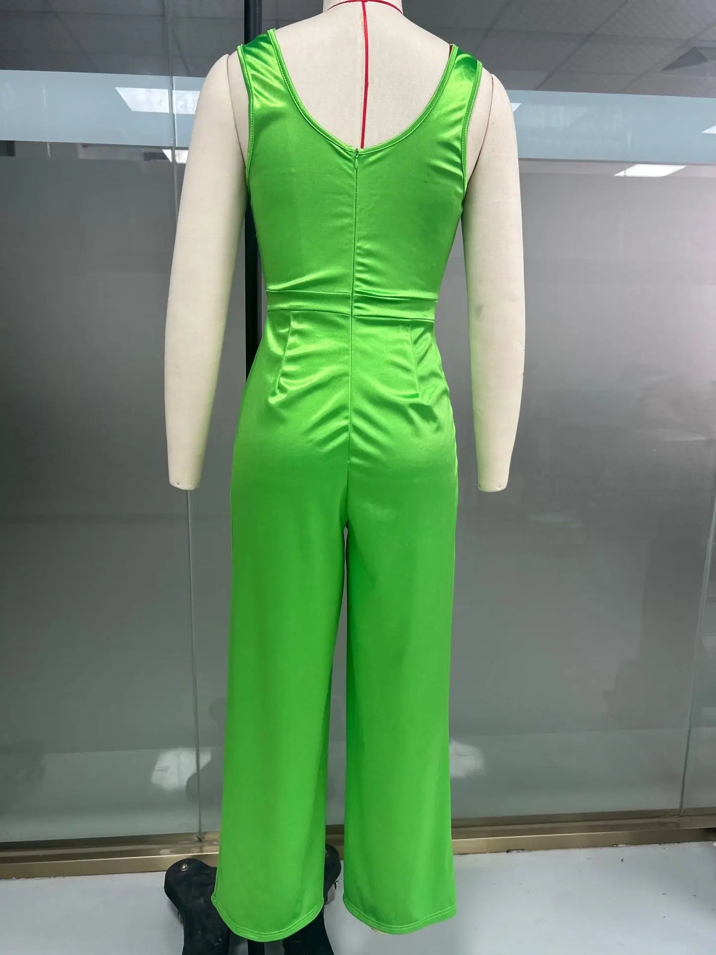 Elegant Satin Cowl Neck Wide Leg Jumpsuit for Women