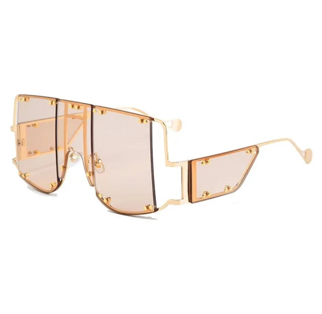 Oversized Mirrored Square Sunglasses
