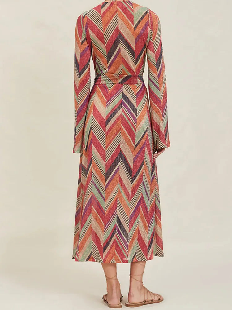 Printing Patchwork Fashion Two Pieces Outfit, Women Spring Summer V Neck Long Lacing Up Coat Set, 2025 Wide Leg Pants Lady Suits