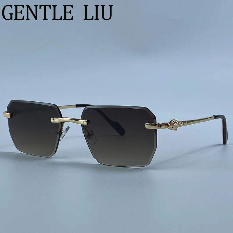 Square Rimless Fashion Sunglasses