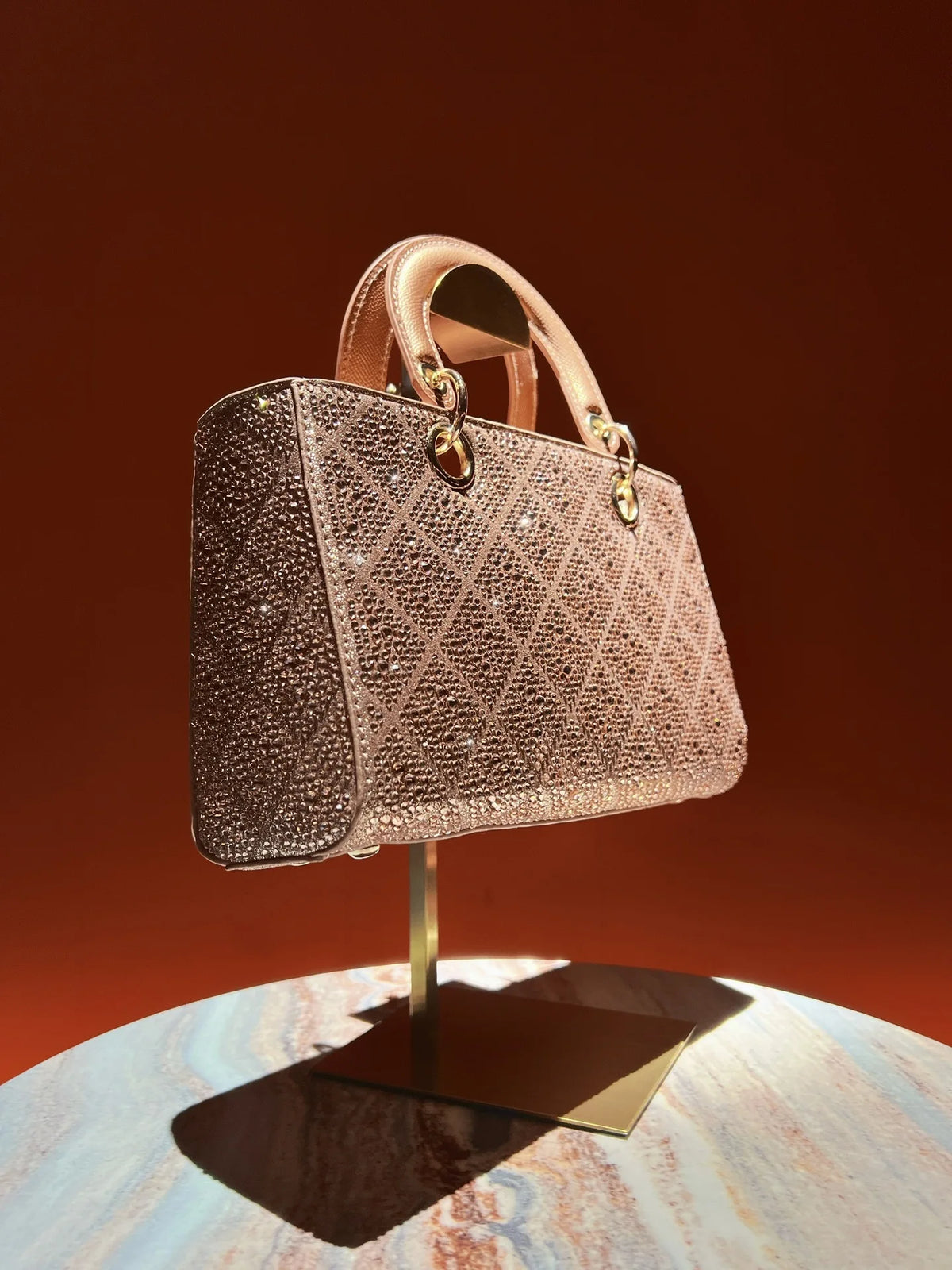 Rhinestone Party Handbag With Messenger Strap for Women