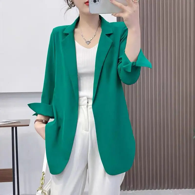 Purple Blazers Jacket for Women Fall Outfits Korean Long Trend Clothing Casual Women's Blazer Suits Tailoring 2025 Spring Coats