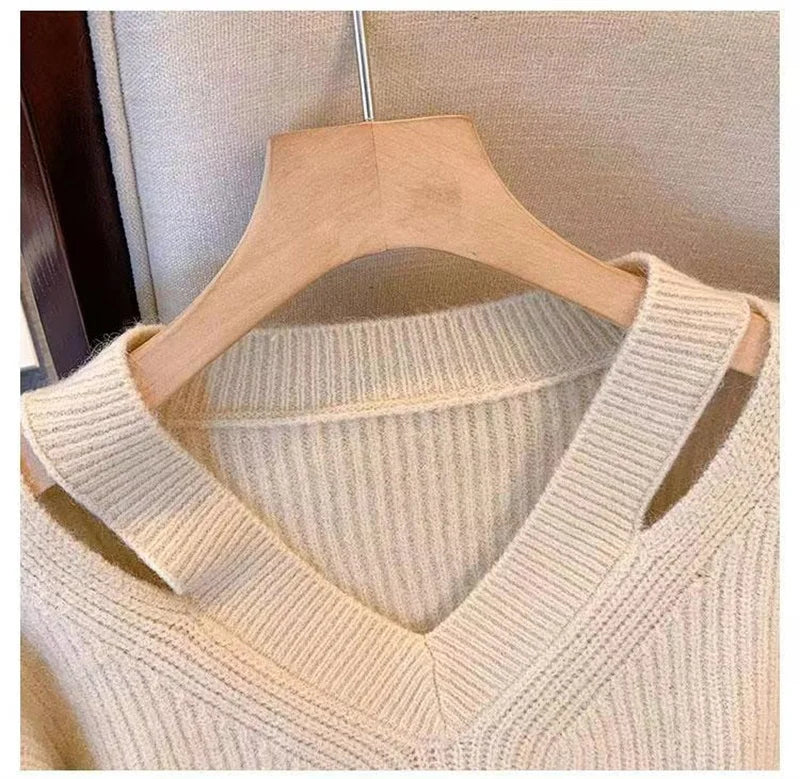 Soft V-Neck Knit Sweater