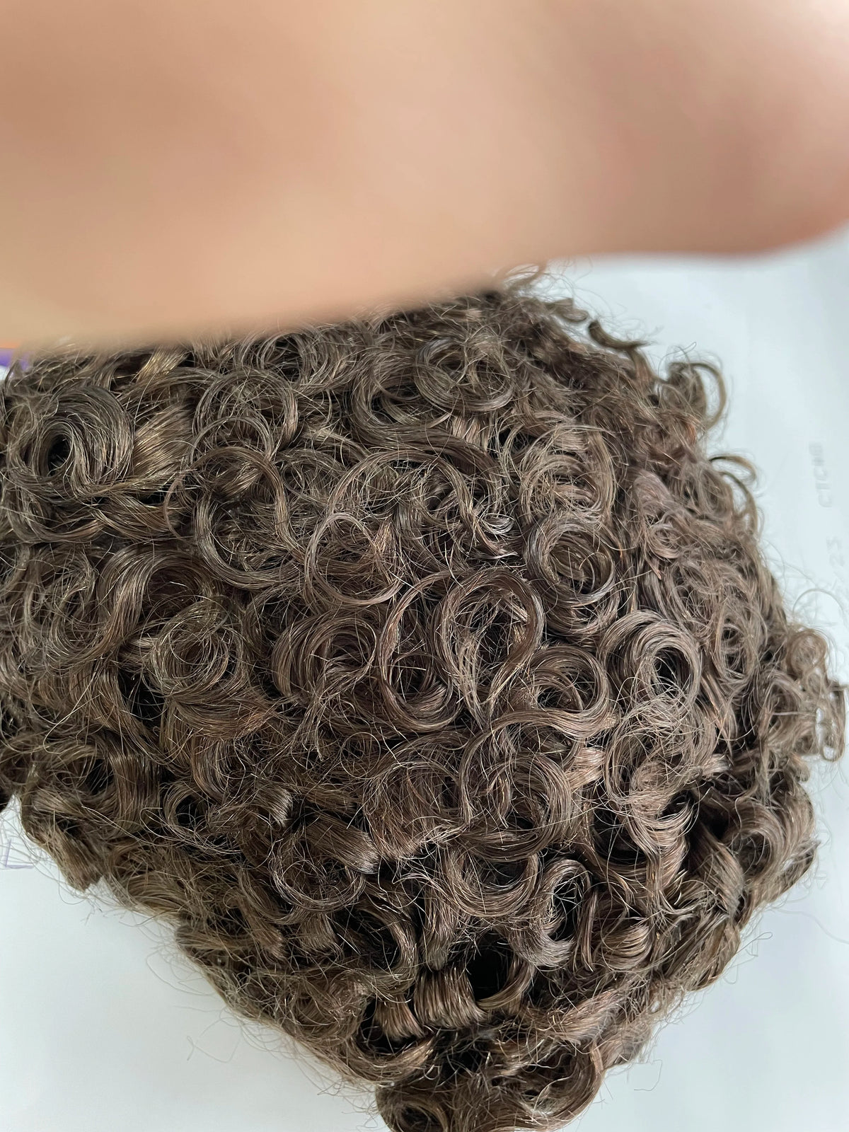 Curly Blonde Human Hair Toupee With Natural Hairline for Women