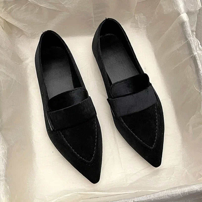 Slip On Casual Suede Pointed Toe Ballet Flats for Women