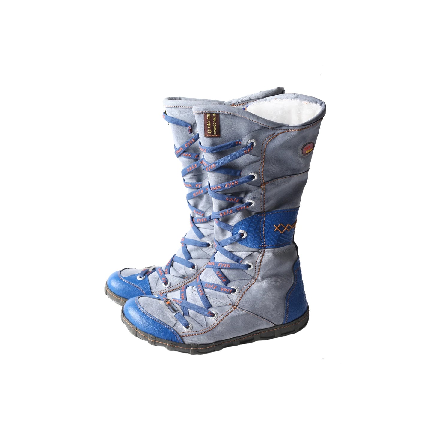 Contrast Stitch Leather Zipper Boot