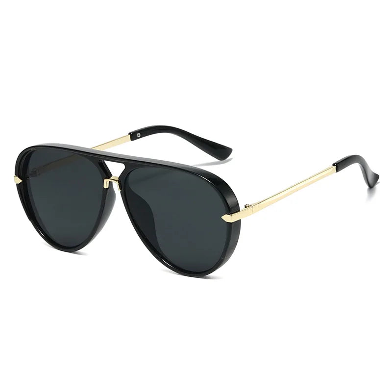 Green Pink Gradient Oval Sunglasses