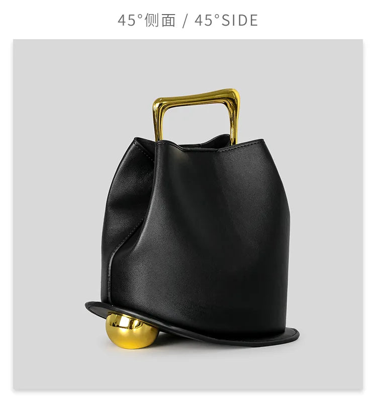 NEW Tote Bag PU Leather Bucket Simple Solid Color Underarm Fashion Casual Crossbody Shoulder Bag Shopping