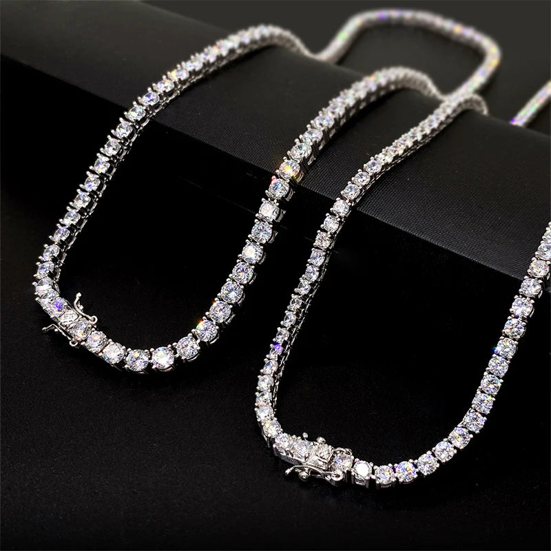 Full Moissanite Sterling Silver Tennis Bracelet for Women