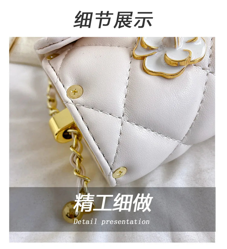 Textured Diamond Grid Crossbody Shoulder Bag for Women