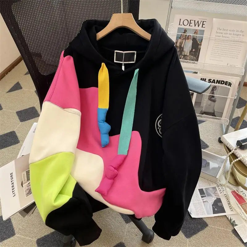 Casual Relaxed Fit Mid Length Cotton Hoodie for Women