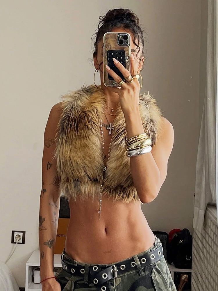 Leopard Print Backless Halter Top