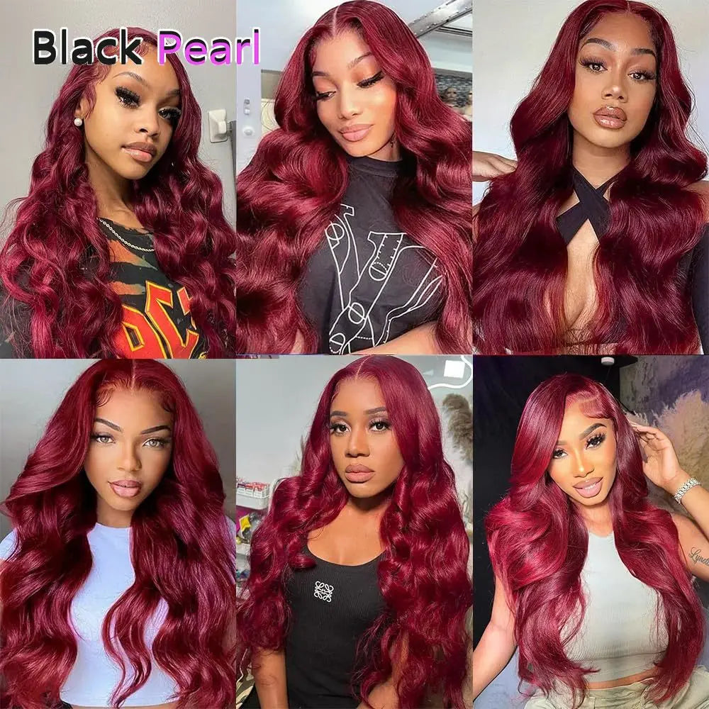 Burgundy Remy Body Wave Human Hair Bundles for Women