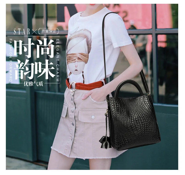Premium Minimalist Top Layer Leather Tote Bag for Women