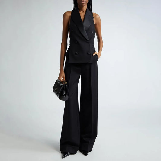 Double Breasted Vest And Pants Set