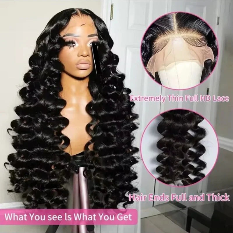 Pre Plucked Deep Wave Lace Front Human Hair Wig for Women