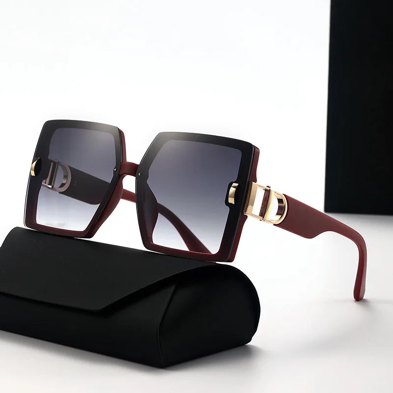 Oversized D-Shaped UV400 Fashion Sunglasses for Women