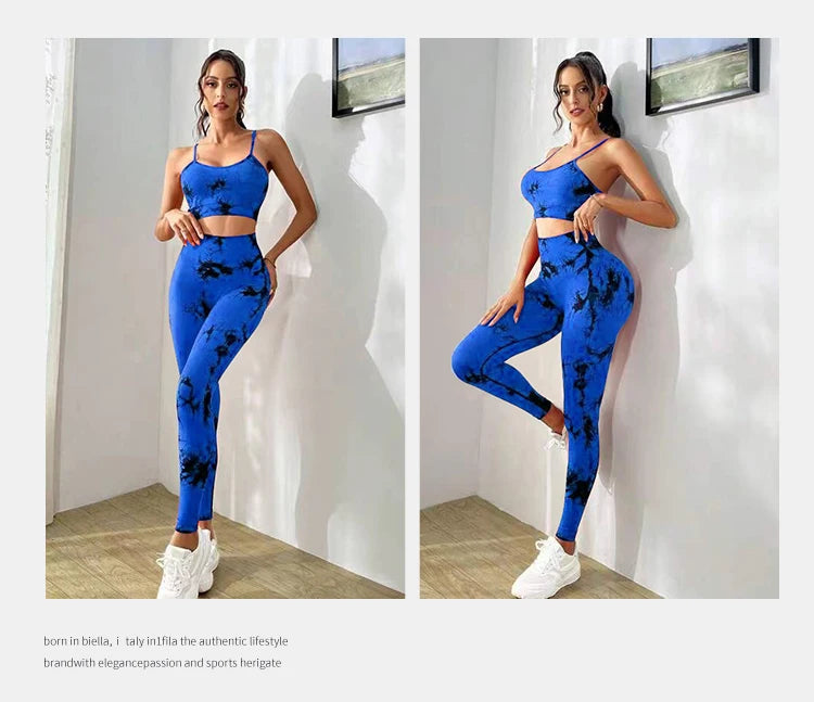 Breathable Tie Dye Yoga Tracksuit Set