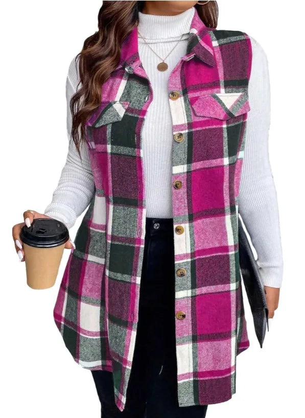 Plaid Sleeveless Shirt