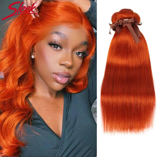 Silky Straight Ginger Remy Hair Weave Bundles For Women