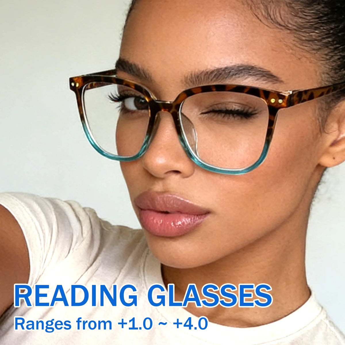 Large Square Frame Fashion Glasses