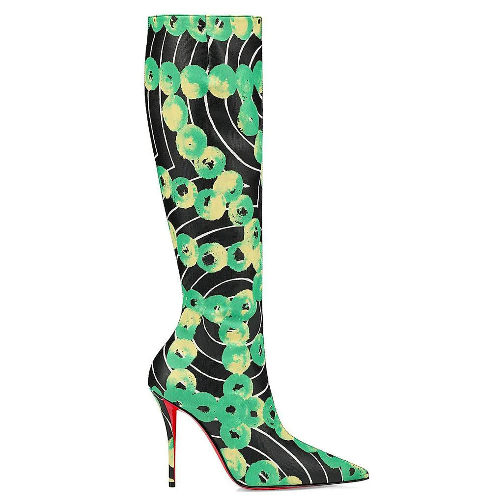 Leopard Print Knee High Boots With Zipper for Women