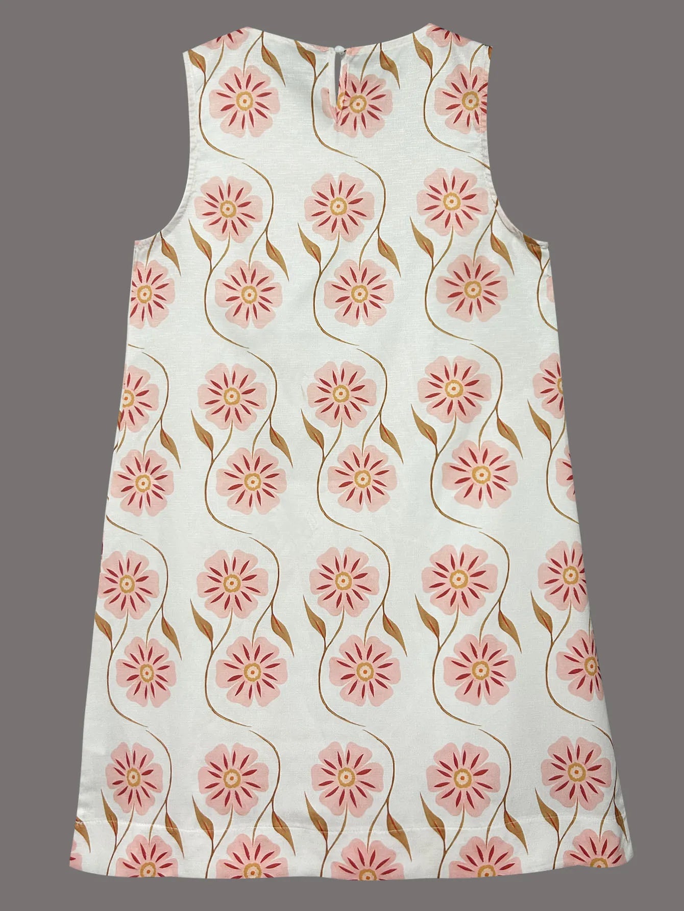 Floral Print Sleeveless Round Neck Mini Dress With Back Keyhole for Women