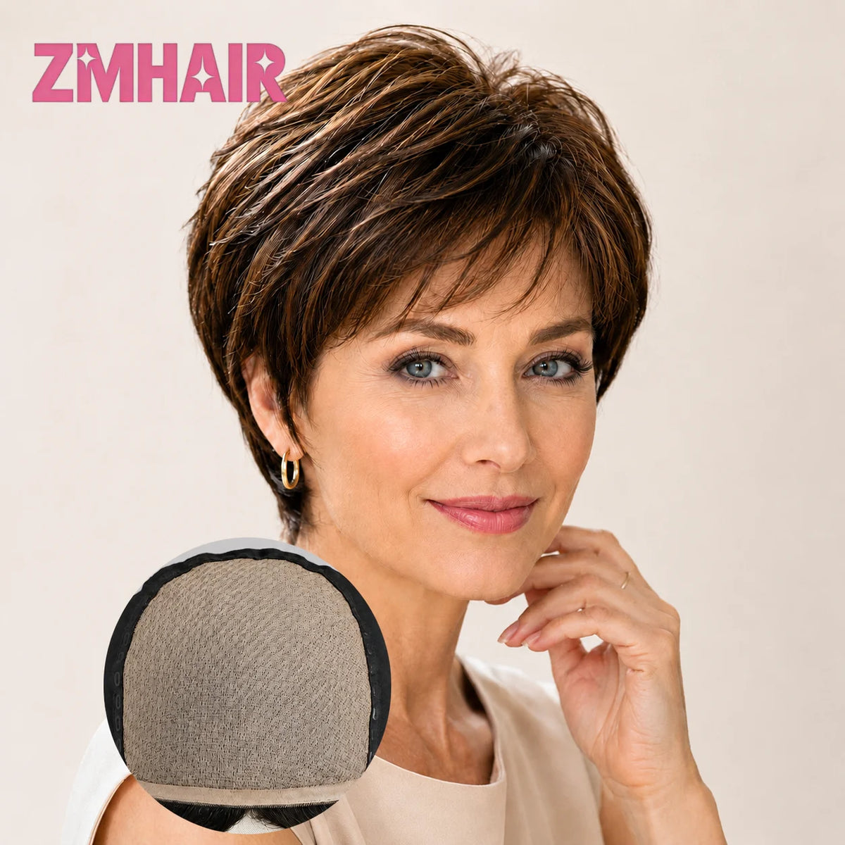 Glueless Silk Base Pixie Cut Human Hair Wig For Women
