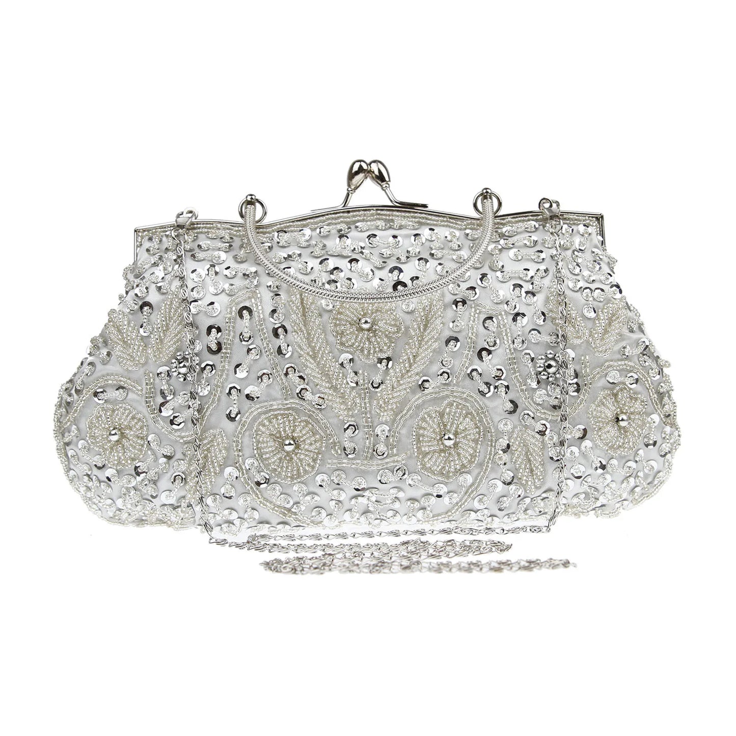 Retro Beaded Embroidered Evening Clutch Bag for Women