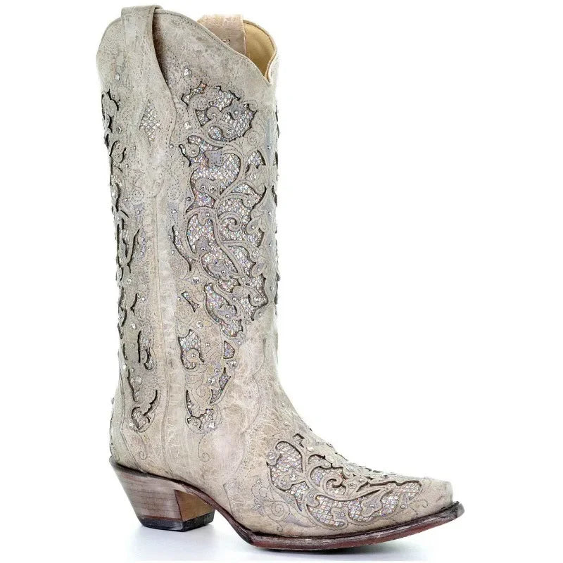 Fashionable Light Blue Suede Knee High Boots For Women