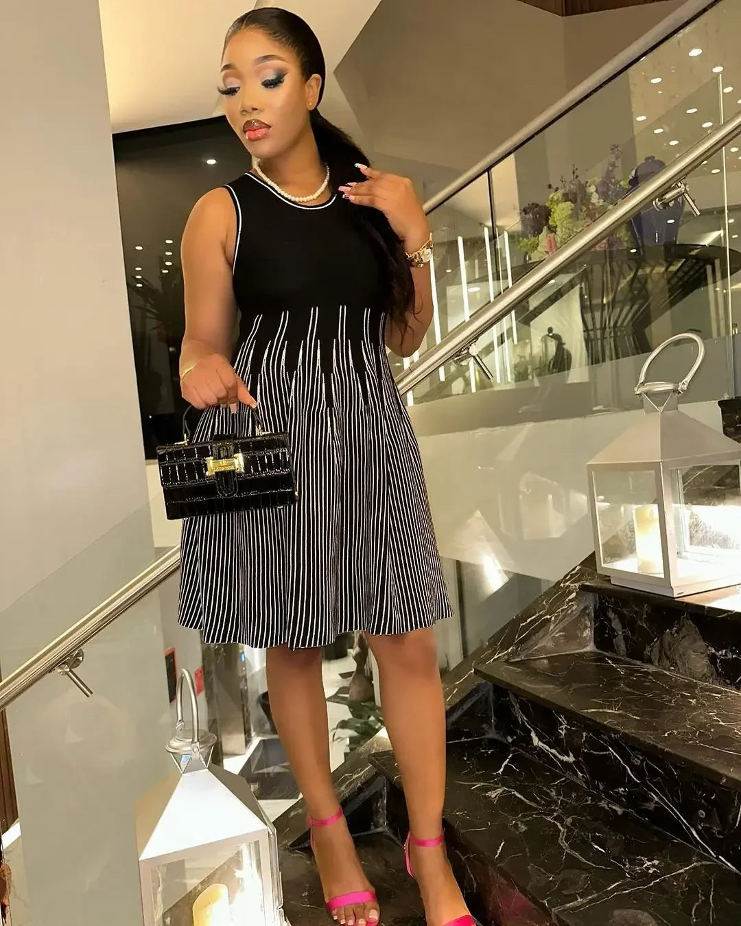 Mini Dress Women Dresses A Line Bodycon Vestidos Streetwear Sleeveless Round Neck Elegant Knitted Y2k Party Club Slim Fit 2025