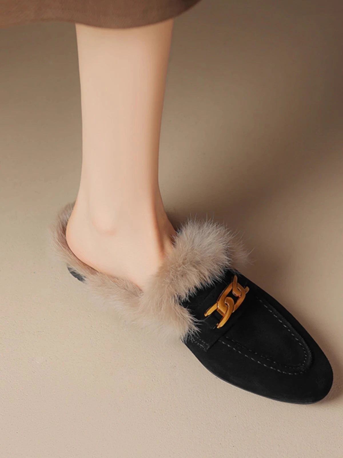 Plush Faux Fur Slippers