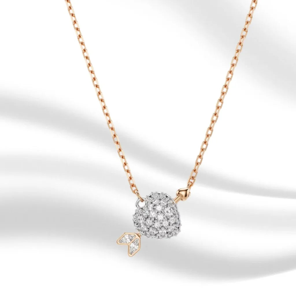 Elegant Gold-Plated Mixed-Cut Crystal Pendant Necklace for Women