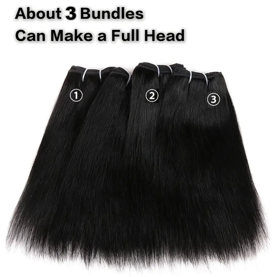 Bone Straight Brazilian Virgin Human Hair Bundles for Women