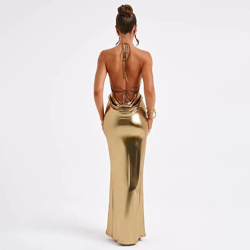 Sexy Party Dress Women Summer New Solid Sleeveless Bodycon Backless Bandage Dress Fashion Streetwear Clubwear Elegant Dresses