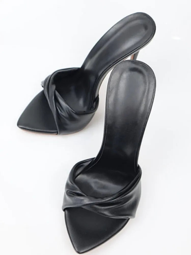 Pointed Toe Slim High Heel Wedding Sandals for Women