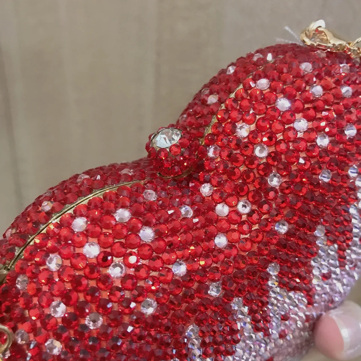 Rhinestone Heart Shaped Evening Clutch Handbag for Women