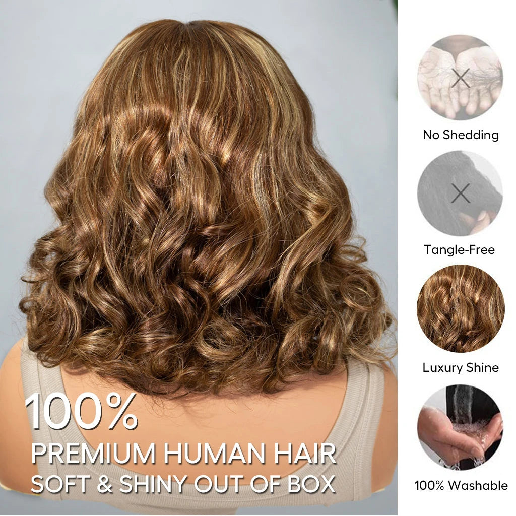 Ombre Honey Blonde Body Wave Lace Front Wig for Women