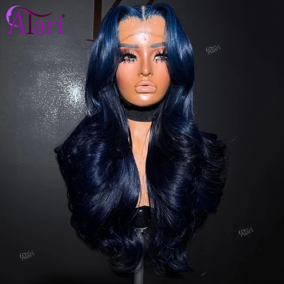 Midnight Blue Brazilian Body Wave Human Hair Wig for Women